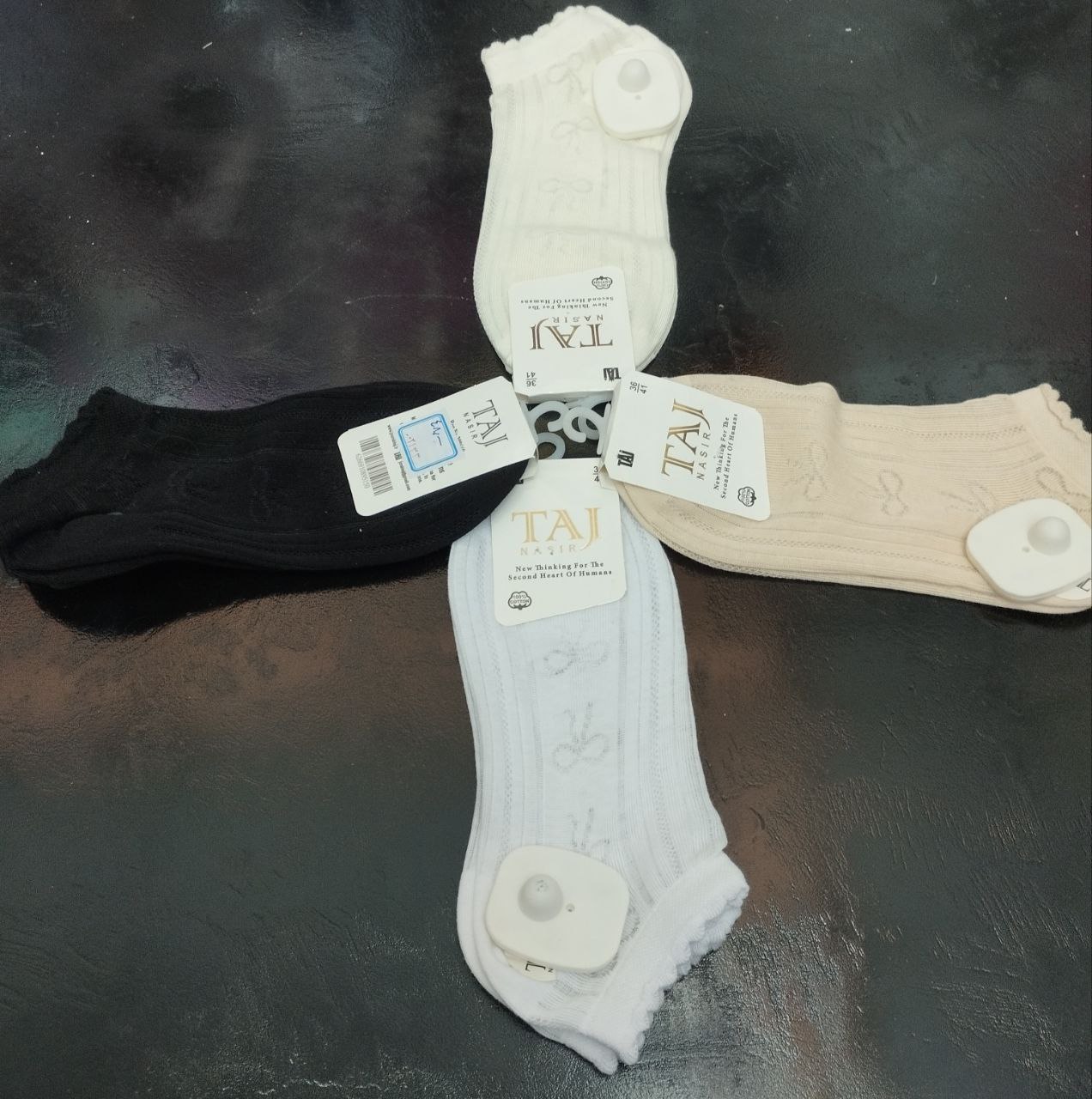 جوراب مچی زنانه طرح پاپیون توری