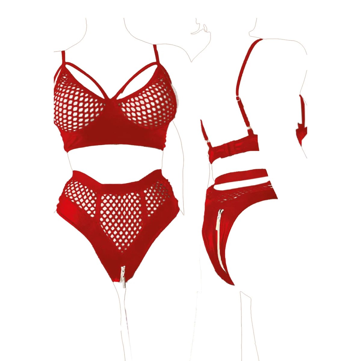 ست فانتزی فنردار فاق زیپ‌خور کریشنا