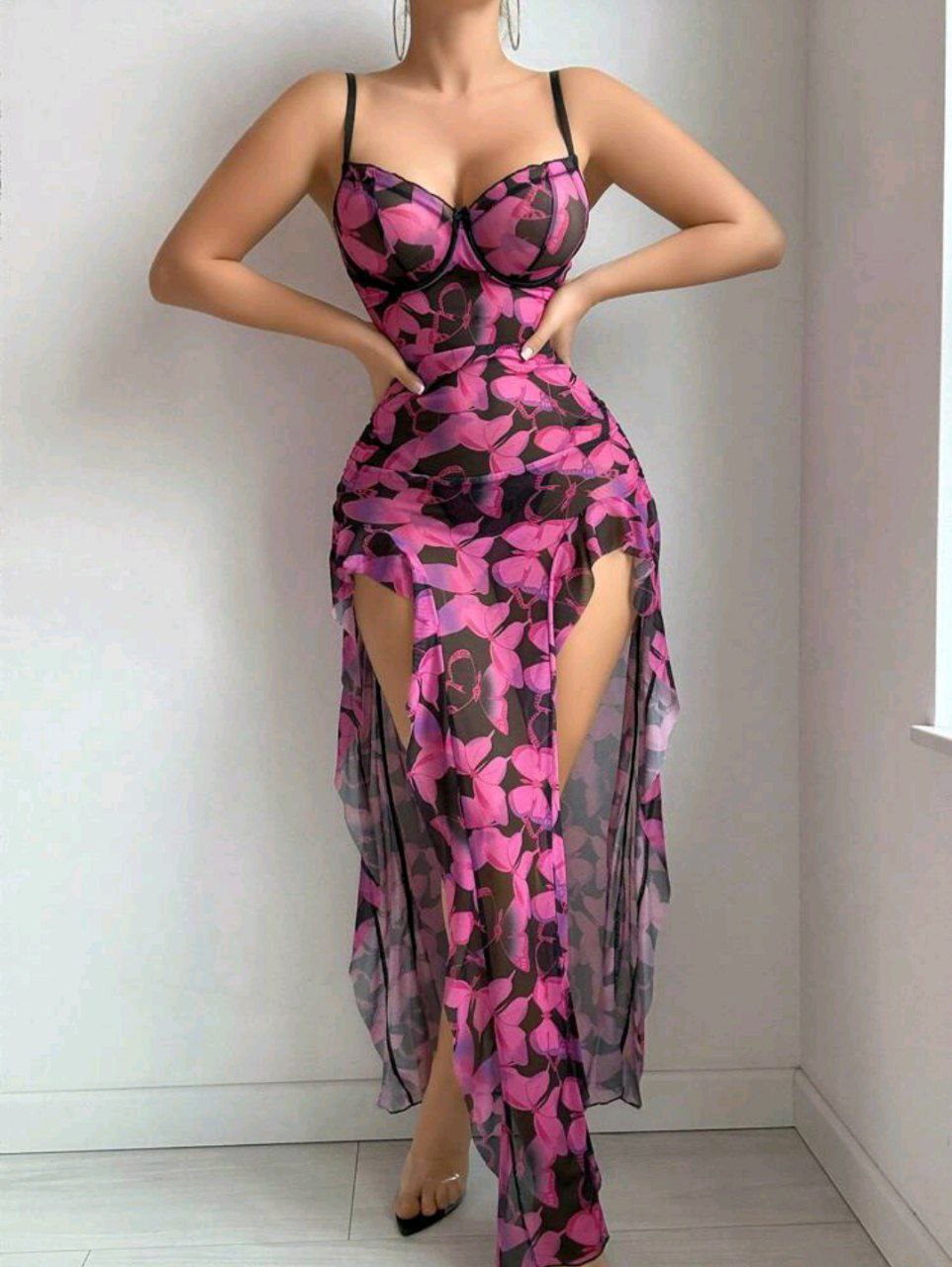 لباس خواب بلند توری